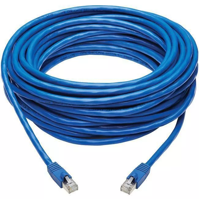 Tripp Lite N261P-050-BL Eaton Tripp Lite Series Cat6a 10G Snagless F/UTP Ethernet Cable (RJ45 M/M), PoE, CMR-LP, Blue, 50 ft. (15.24 m)