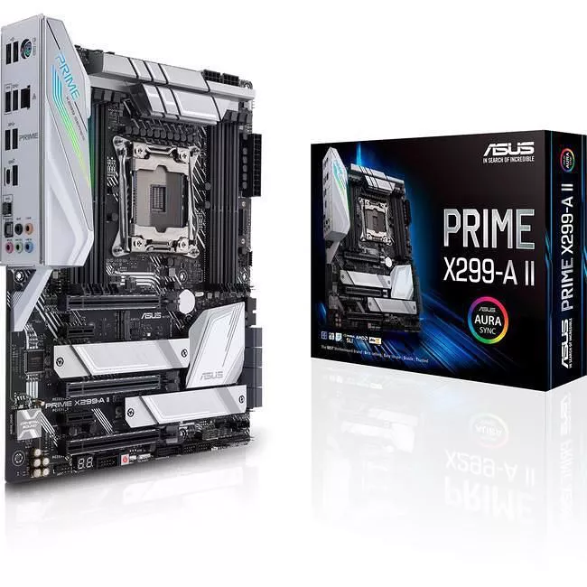 ASUS PRIME X299-A II Desktop Motherboard - 1x Socket R4 LGA-2066 - Intel X299 - 8x DDR4 - RAID - 3x M.2 - 3x PCIe x16 - ATX