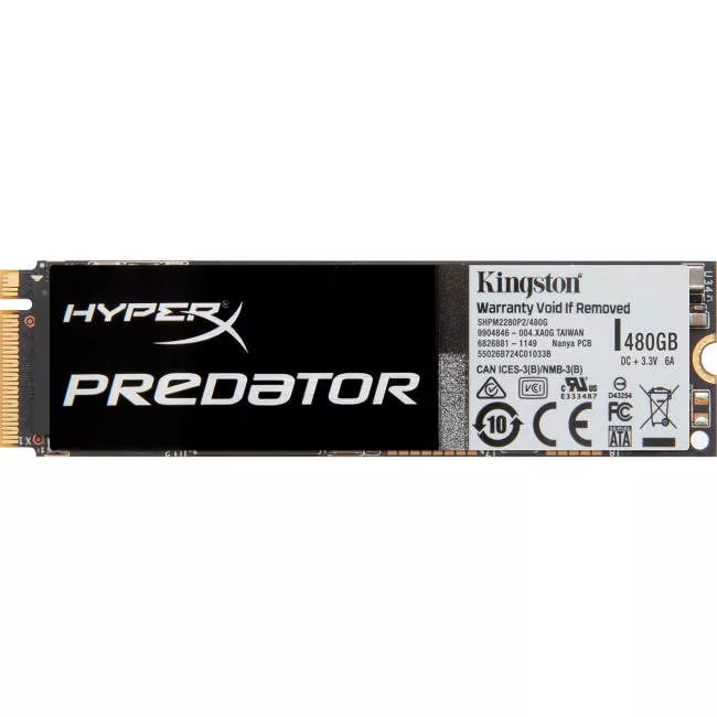 Kingston SHPM2280P2/480G HyperX Predator 480 GB Solid State Drive - PCI-E x4 - Internal - M.2 2280