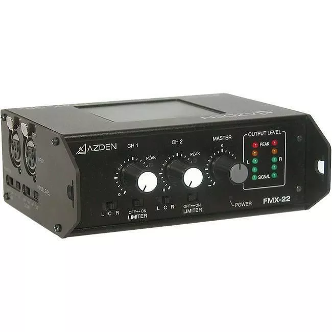 Azden FMX-22 Professional Portable Mixer with Two XLR Inputs