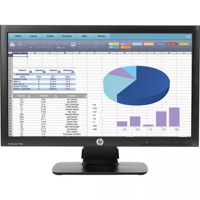 HP K7X27AA#ABA Business P202 20" LED LCD Monitor - 16:9 - 5 ms
