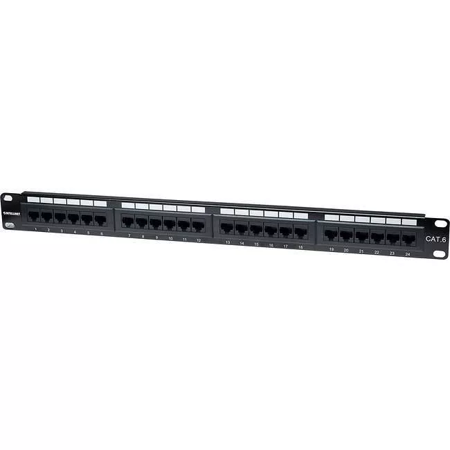 Intellinet 520959 Intellinet Network Solutions 24-Port Rackmount Cat6 UTP 110/Krone Patch Panel, 1U