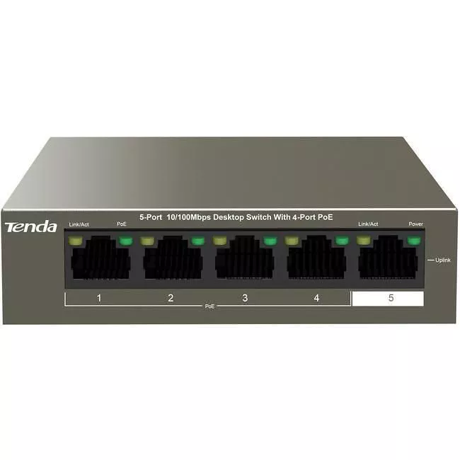 Tenda TEF1105P-4-63W 5-Port Desktop Switch With 4-Port PoE