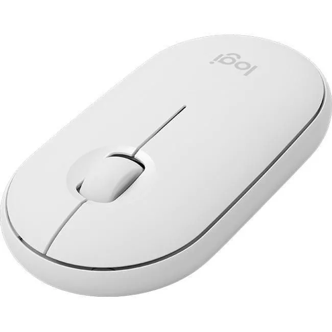 Logitech 910-005770 M350 Pebble Wireless Mouse - Bluetooth or Receiver - Silent - Slim - White