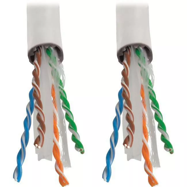 Tripp Lite N224-01K-WH-LP5 Eaton Tripp Lite Series Cat6 Gigabit Solid Core UTP Bulk Ethernet Cable, CMP-LP 0.5A Plenum, 100W PoE/PoE++, White, 1000 ft. (304.8 m)