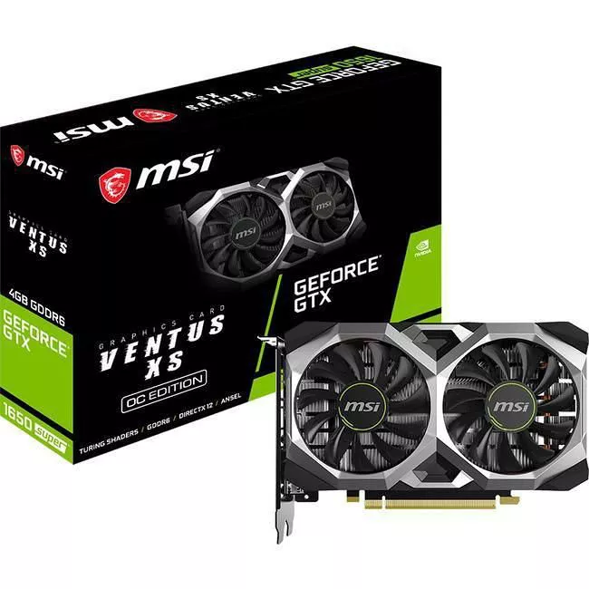 MSI G165SVXSC GeForce GTX 1650 Super Ventus XS OC Graphic Card - 4 GB GDDR6