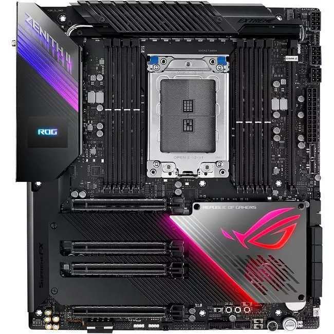 ASUS ROG ZENITH IIEXTREME Desktop Motherboard - 1x Socket sTRX4 - AMD TRX40 - 8x DDR4 - RAID - 2x M.2 - 4x PCIe x16 - Wi-Fi - 1x RJ-45 - EATX