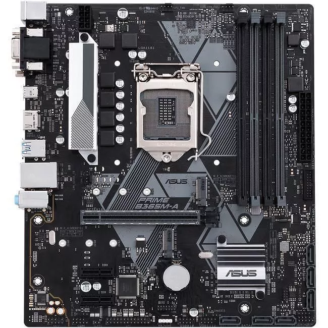ASUS PRIME B365M-A Desktop Motherboard - 1x Socket H4 LGA-1151 - Intel B365 - 4x DDR4 - RAID - 2x M.2 - 1x PCIe x16 - Micro ATX