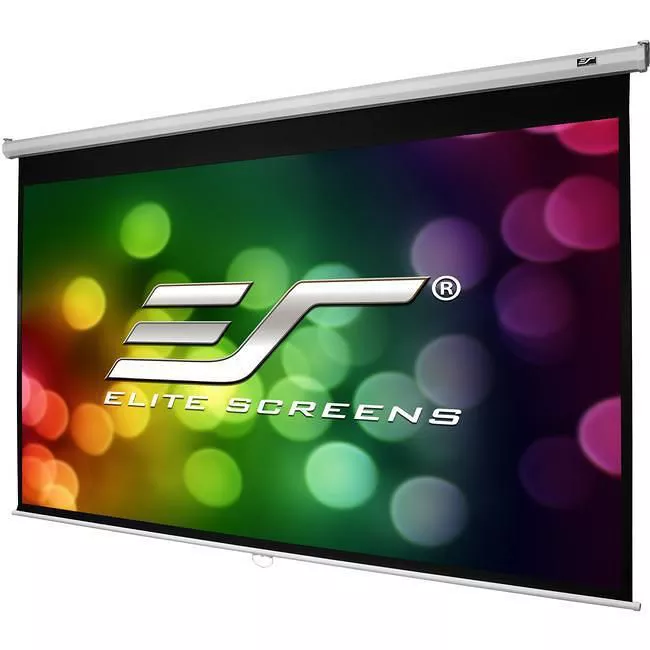 Elite Screens M100S Manual Pull Down Screen, Dual Wall/Ceiling Mount Design