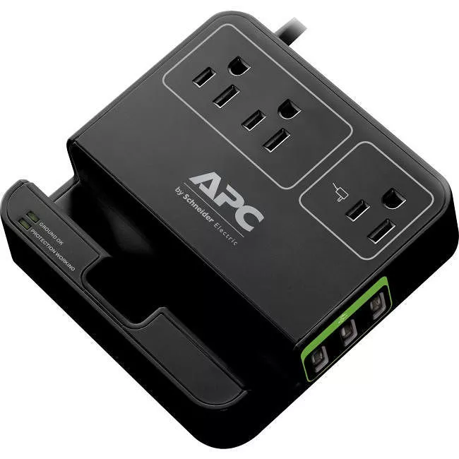 APC P3U3B-CA Essential SurgeArrest, 3 Outlets, 3 USB Charging Ports, 120V, Black