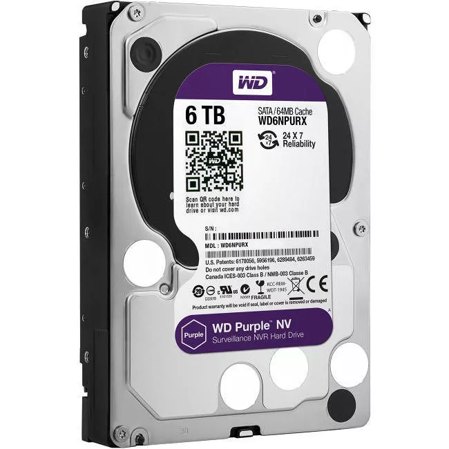 WD WD6NPURX Purple Hard Drive - 6 TB - 64 MB - 3.5 - SATA