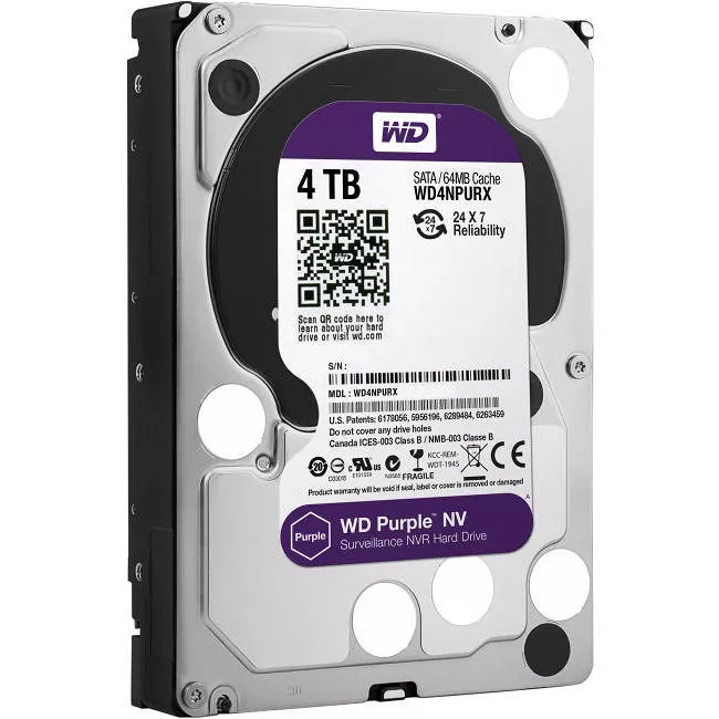 WD WD4NPURX Purple Hard Drive - 4 TB - 64 MB - 3.5 - SATA