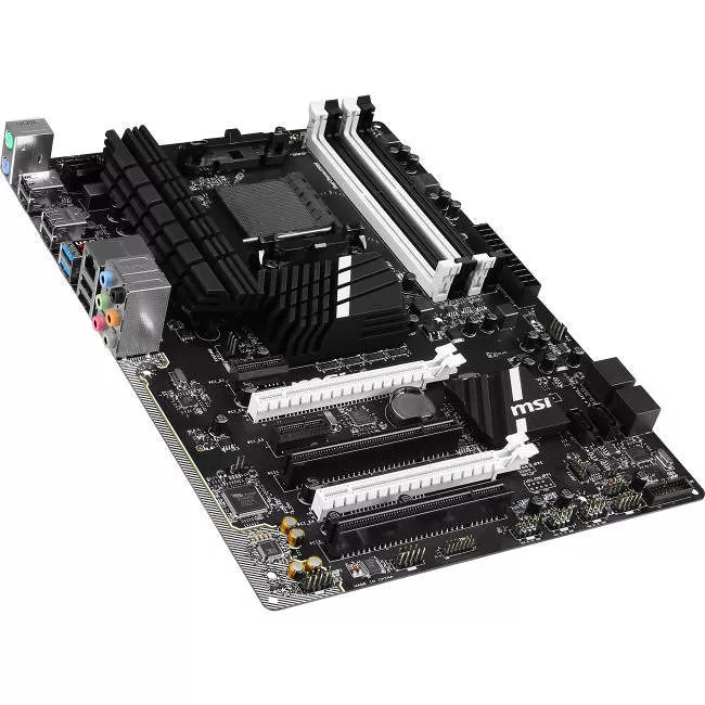 MSI 970A SLI USB 3.1 Desktop Motherboard - 1x Socket AM3+ - AMD 970 - 4x DDR3 - RAID - 2x PCIe x16 - 1x RJ-45 - ATX