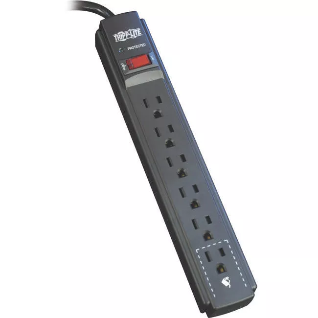 Tripp Lite TLP615B Protect It! Surge Protector - 6-Outlet - 15 ft. Cord - 790 Joules - Black