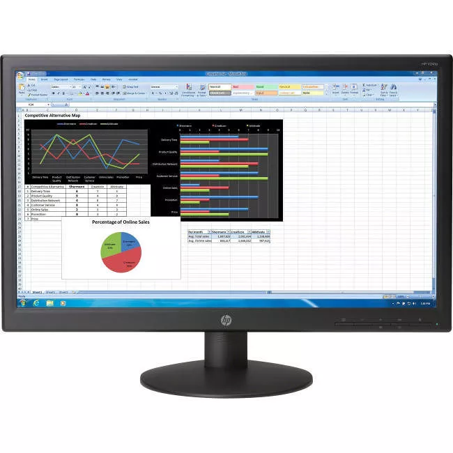 HP K0Q34AA#ABA Business V241p 23.6" Full HD LED LCD Monitor - 16:9 - Black