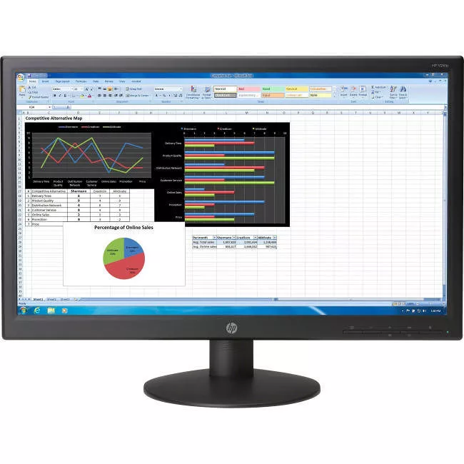 HP K0Q34AA#ABA Business V241p Full HD LCD Monitor - 16:9 - Black