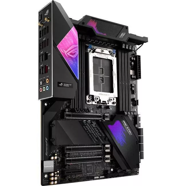 ASUS ROGSTRIXTRX40EGAMING Desktop Motherboard - 1x Socket sTRX4 - AMD TRX40 - 8x DDR4 - RAID - 3x M.2 - 3x PCIe x16 - Wi-Fi - 2x RJ-45 - ATX