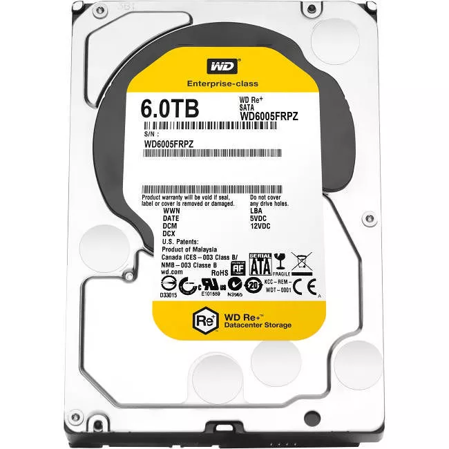 WD WD6005FRPZ Re+ Hard Drive - 6 TB - 128 MB - 3.5 - SATA - 5760