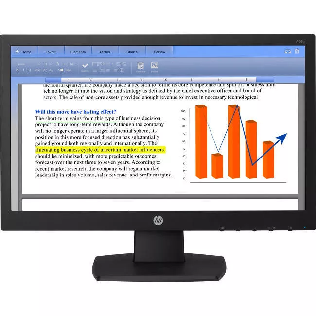 HP L4S23A8#ABA Business V193b WXGA LCD Monitor - 16:9 - Black