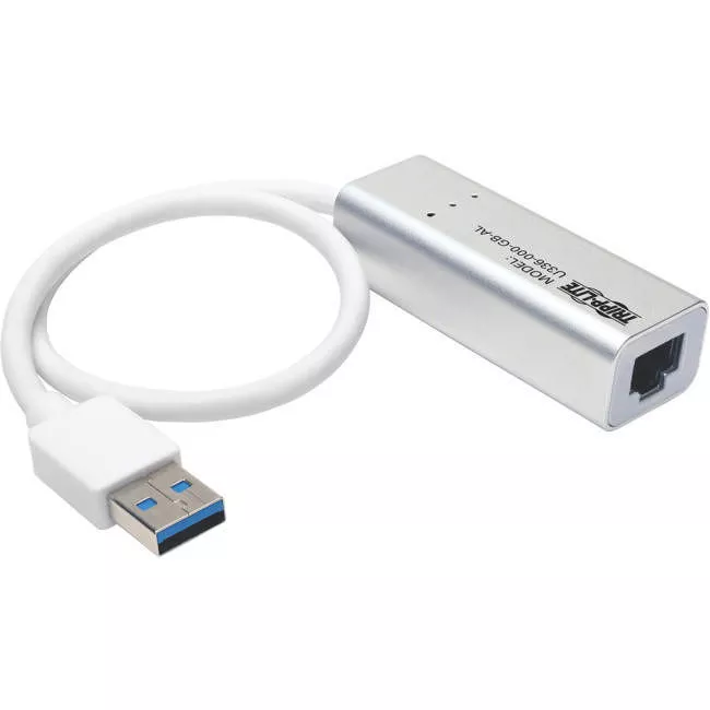 Tripp Lite U336-000-GB-AL USB 3.0 SuperSpeed to Gigabit Ethernet NIC Network Adapter Aluminum White