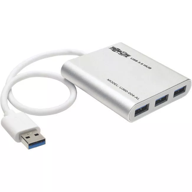 Portable 4 Port SuperSpeed Mini USB 3.0 Hub - 5Gbps - White