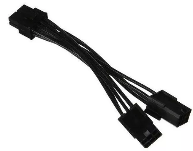 EVGA W000-00-000143 8-pin PCIE (male) to 2 x 6-pin PCIE (female) power adapter