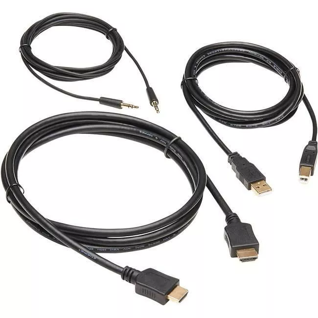 Tripp Lite P782-006-HA HDMI KVM Cable Kit - 4K HDMI, USB 2.0, 3.5 mm Audio (M/M), Black, 6 ft.