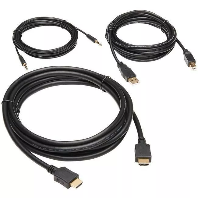 Tripp Lite P782-010-HA HDMI KVM Cable Kit - 4K HDMI, USB 2.0, 3.5 mm Audio (M/M), Black, 10 ft.