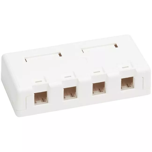 Tripp Lite N082-004-WH Surface-Mount Box for Keystone Jack 4-Port Wall Celling White