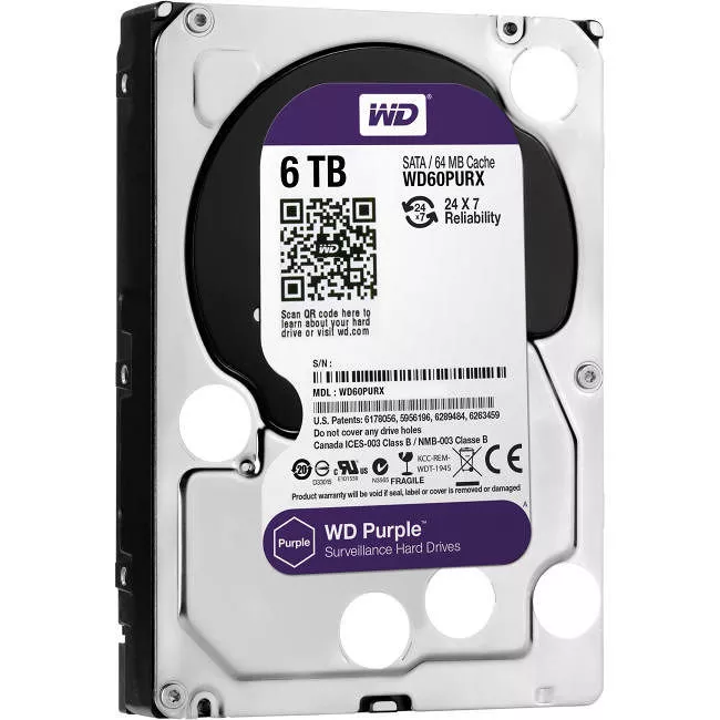 WD WD60PURX Purple Hard Drive - 6 TB - 64 MB - 3.5 - SATA