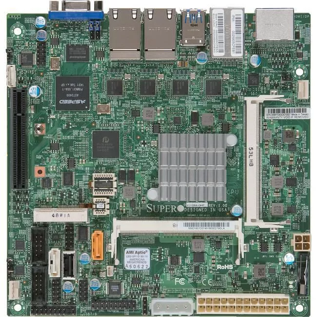 Supermicro MBD-X11SBA-LN4F-O Server Motherboard - 1x Socket BGA-1170 - Intel 2x DDR3 - 5x RJ-45 - Mini ITX
