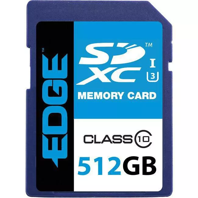 EDGE PE248734 512 GB SDXC Class 10 (UHS-I U3) Memory Card