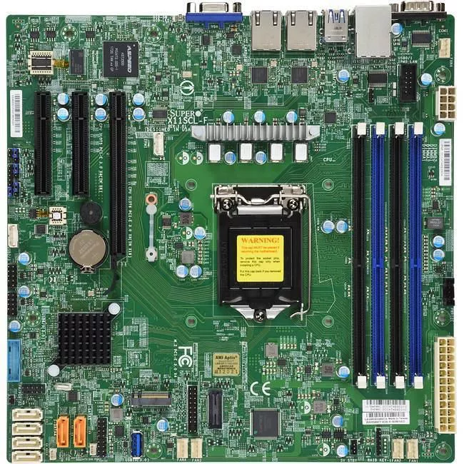 Supermicro MBD-X11SCL-F-O Server Motherboard - 1x Socket H4 LGA-1151 - Intel C242 - 4x DDR4 - RAID - 1x M.2 - 1x PCIe x16 - 2x RJ-45 - Micro ATX