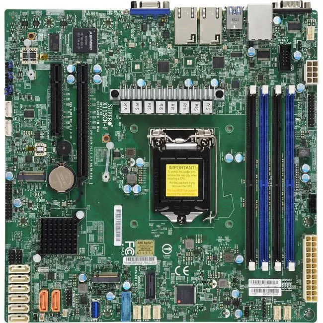 Supermicro MBD-X11SCH-LN4F-O Server Motherboard - 1x Socket H4 LGA-1151 - Intel C246 - 4x DDR4 - RAID - 2x M.2 - 1x PCIe x16 - 4x RJ-45 - Micro ATX