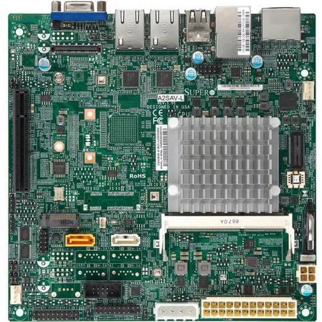 Supermicro MBD-A2SAV-2C-L-B Server Motherboard - Socket BGA-1296 - Intel 1x DDR3L - 1x M.2 - 1x RJ-45 - Mini ITX