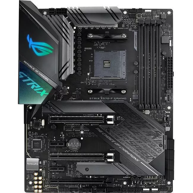 ASUS ROG STRIX X570-F GAMING Desktop Motherboard - 1x Socket AM4 - AMD X570 - 4x DDR4 - RAID - 2x M.2 - 3x PCIe x16 - 1x RJ-45 - ATX
