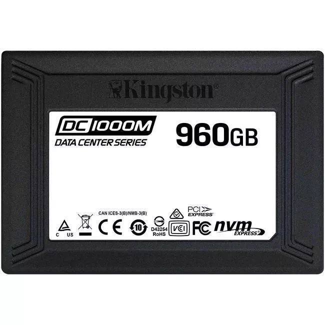 Kingston SEDC1000M/960G DC1000M SSD - 960 GB - Internal - 2.5 - U.2 (SFF-8639) NVMe - PCIe NVMe 3.0 x4 - 1 DWPD