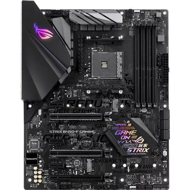 ASUS ROG STRIX B450-F GAMING Desktop Motherboard - 1x Socket AM4 - AMD B450 - 4x DDR4 - RAID - 2x M.2 - 3x PCIe x16 - ATX