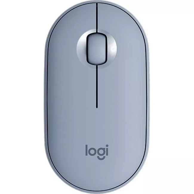 Logitech 910-005773 M350 Pebble Wireless Mouse - Bluetooth or Receiver - Silent - Slim - Blue Grey