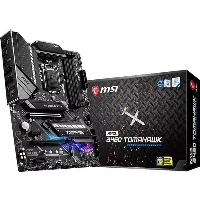 MSI B460TOMAHK Desktop Motherboard - 1x Socket LGA-1200 - Intel B460 - 4x DDR4 - RAID - 2x M.2 - 2x PCIe x16 - 2x RJ-45 - ATX