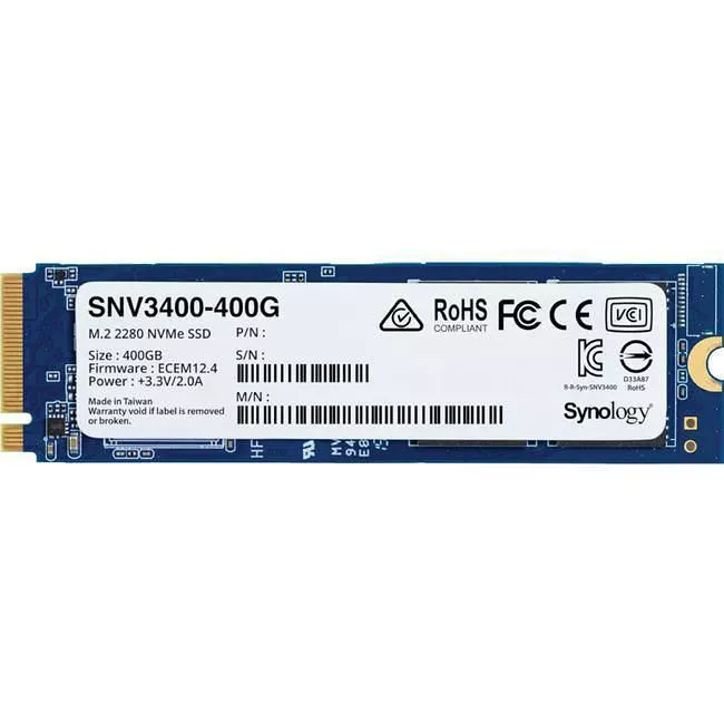 Synology SNV3400-400G SSD - 400 GB - Internal - M.2 2280 - PCIe NVMe 3.0 x4 - 0.68 DWPD