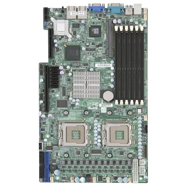 Supermicro MBD-X7DCU-B Server Motherboard - 2x Socket J LGA-771 - Intel 5100 - 6x DDR2 - RAID - EATX
