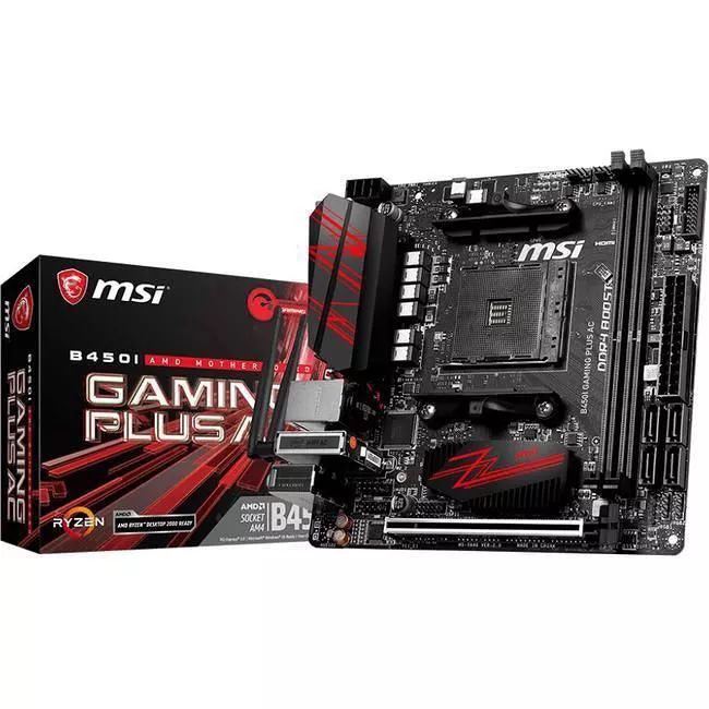 MSI B450IGPMAXWI Desktop Motherboard - 1x Socket AM4 - AMD B450 - 2x DDR4 - RAID - 1x M.2 - Wi-Fi - 1x RJ-45 - Mini ITX