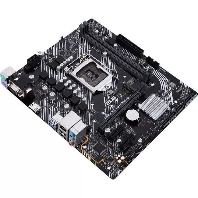 ASUS PRIME H410M-E Desktop Motherboard - 1x Socket LGA-1200 - Intel H410 - 2x DDR4 - 1x M.2 - 1x PCIe x16 - 1x RJ-45 - Micro ATX