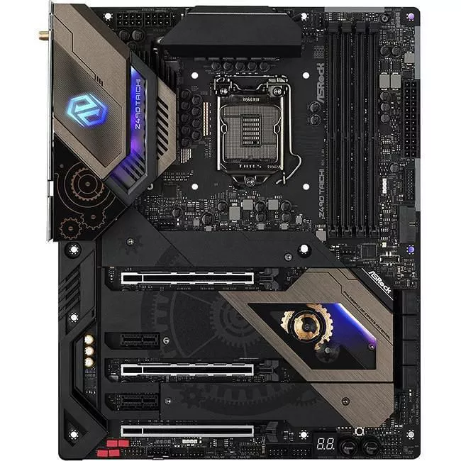 ASRock Z490 TAICHI Desktop Motherboard - 1x Socket LGA-1200 - Intel Z490 - 4x DDR4 - RAID - 3x M.2 - 3x PCIe x16 - Wi-Fi - 2x RJ-45 - ATX