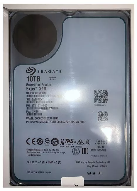 Seagate ST10000NM0016 Hard Drive - 10 TB - 256 MB - 3.5 - SATA - 7200