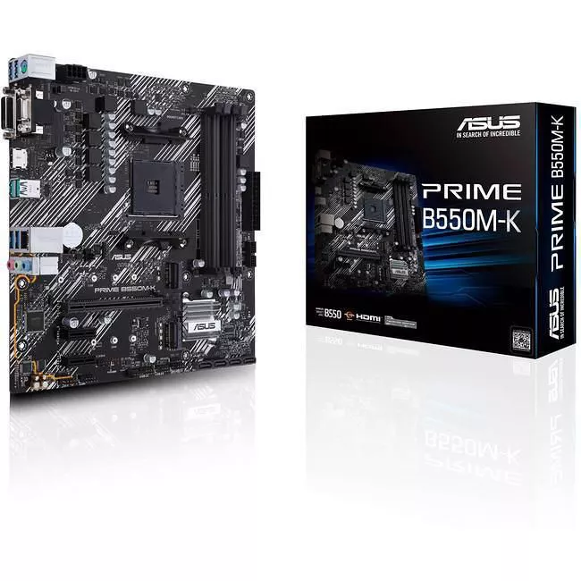ASUS PRIME B550M-K mATX -  AMD Chipset - Socket AM4 - Desktop Motherboard