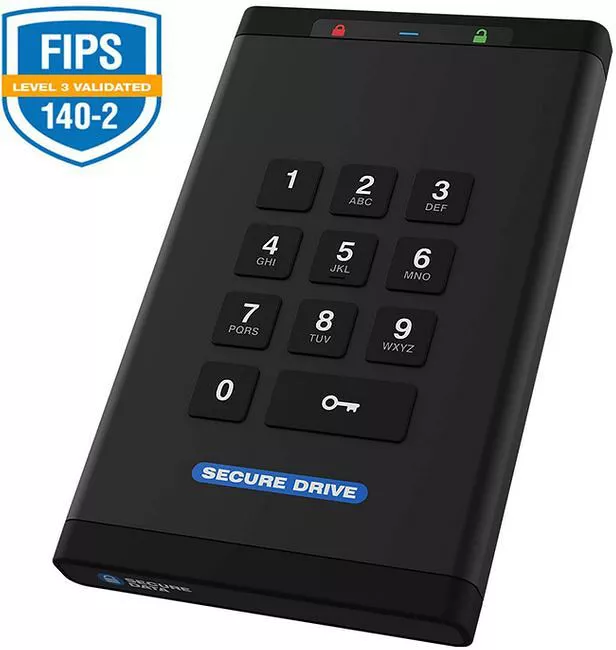 SecureData SD-KP-12-BL2000GB SECUREDRIVE® KP (2TB) 256-BIT ENCRYPTED EXTERNAL