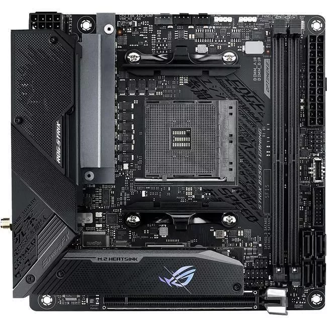 ASUS ROG STRIX B550-I GAMING Desktop Motherboard - 1x Socket AM4 - AMD B550 - 2x DDR4 - RAID - 2x M.2 - 1x PCIe x16 - Wi-Fi - 1x RJ-45 - Mini ITX