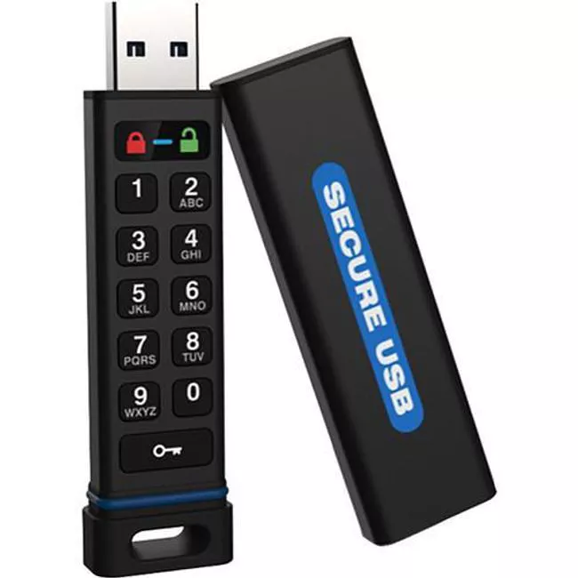 SecureData SU-KP-BL-64 SECUREUSB KP (64GB) 256-BIT ENCRYPTED USB 3.0 FLASH DRIVE